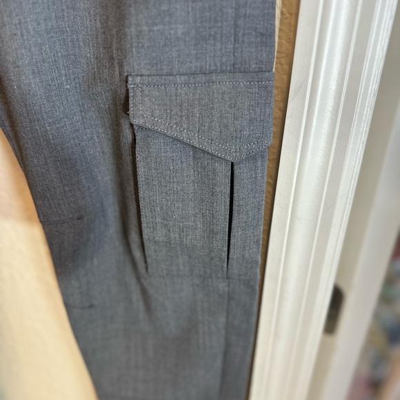 Patrizia Pepe size EU 48 =Us12 W made in Italy charcoal grey cargo cropped pants - Picture 5 of 15